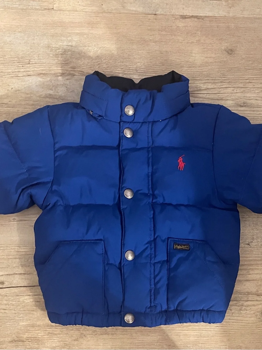 Ralph Lauren Kids Royal Blue Puffer Jacket with Red Pony Logo